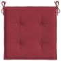 Cojines silla de jardín 4 uds tela Oxford rojo tinto 50x50x3 cm