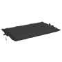 Cojín de tumbona de tela Oxford negro 186x58x3 cm