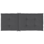 Cojín silla de jardín respaldo alto 6 uds tela gris 120x50x3 cm