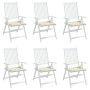 Cojines de silla de jardín 6 uds tela Oxford crema 50x50x3 cm