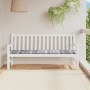 Cojín de banco de jardín tela Oxford a cuadros gris 180x50x3 cm
