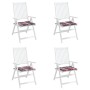 Cojines de silla de jardín 4 uds tela a cuadros rojo 50x50x3 cm