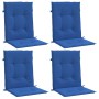 Cojín silla jardín respaldo bajo 4 uds tela Oxford azul