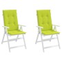 Cojín silla de jardín respaldo alto 2 uds tela verde 120x50x3cm