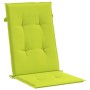 Cojín silla de jardín respaldo alto 2 uds tela verde 120x50x3cm