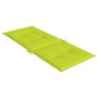 Cojín silla de jardín respaldo alto 2 uds tela verde 120x50x3cm