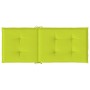Cojín silla de jardín respaldo alto 2 uds tela verde 120x50x3cm
