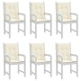 Cojín silla jardín respaldo bajo 6 uds tela Oxford crema