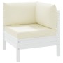 Cojines para palets 3 unidades tela Oxford blanco crema