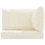 Cojines para palets 3 unidades tela Oxford blanco crema