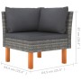 Set muebles de jardín 3 pzas ratán sintético madera eucalipto