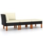 Set muebles de jardín 3 pzas ratán sintético madera eucalipto