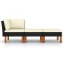 Set muebles de jardín 3 pzas ratán sintético madera eucalipto