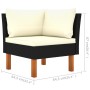 Set muebles de jardín 3 pzas ratán sintético madera eucalipto