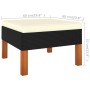 Set muebles de jardín 3 pzas ratán sintético madera eucalipto