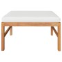 Set de muebles de jardín 3 pzas madera de teca y cojines crema