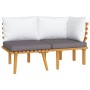 Set muebles de jardín 2 pzas con cojines madera maciza acacia