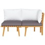 Set muebles de jardín 2 pzas con cojines madera maciza acacia