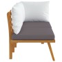 Set muebles de jardín 2 pzas con cojines madera maciza acacia