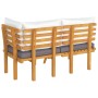 Set muebles de jardín 2 pzas con cojines madera maciza acacia