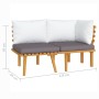 Set muebles de jardín 2 pzas con cojines madera maciza acacia