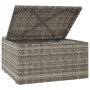 Set de muebles de jardín 3 pzas y cojines ratán sintético gris