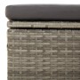Set de muebles de jardín 3 pzas y cojines ratán sintético gris