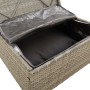 Set de muebles de jardín 3 pzas y cojines ratán sintético gris