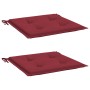 Cojines silla de jardín 2 uds tela Oxford rojo tinto 40x40x3 cm