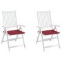 Cojines silla de jardín 2 uds tela Oxford rojo tinto 40x40x3 cm