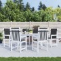 Cojín de silla de jardín respaldo bajo 6 uds tela Oxford negro