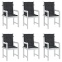 Cojín de silla de jardín respaldo bajo 6 uds tela Oxford negro