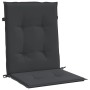 Cojín de silla de jardín respaldo bajo 6 uds tela Oxford negro