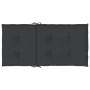 Cojín de silla de jardín respaldo bajo 6 uds tela Oxford negro
