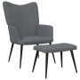 Sillón de relax con taburete tela gris oscuro