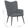 Sillón de relax con taburete tela gris oscuro