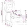 Sillón con patas mecedoras madera maciza caucho tela gris claro