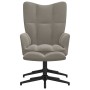 Sillón de relax con taburete de terciopelo gris claro