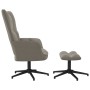 Sillón de relax con taburete de terciopelo gris claro