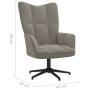 Sillón de relax con taburete de terciopelo gris claro