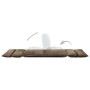 Tumbona de suelo plegable microfibra gris taupe