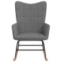 Silla mecedora de tela gris oscura