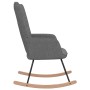 Silla mecedora de tela gris oscura