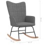 Silla mecedora de tela gris oscura