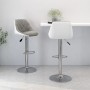 Taburetes de cocina 2 unidades cuero sintético gris y blanco