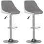 Taburetes de cocina 2 unidades cuero sintético gris y blanco