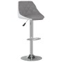 Taburetes de cocina 2 unidades cuero sintético gris y blanco
