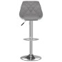 Taburetes de cocina 2 unidades cuero sintético gris y blanco