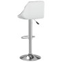 Taburetes de cocina 2 unidades cuero sintético gris y blanco