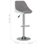 Taburetes de cocina 2 unidades cuero sintético gris y blanco